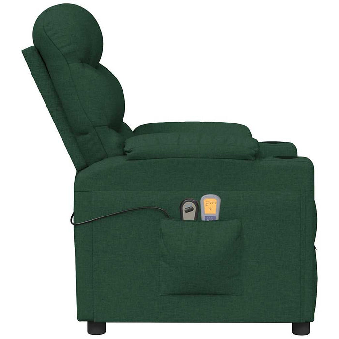 Fotoliu de masaj electric, verde închis, material textil WALTI