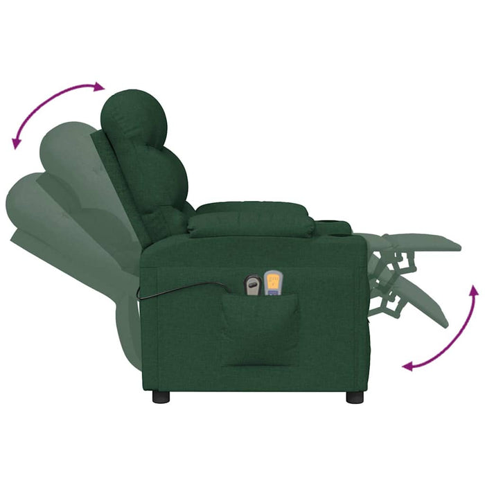Fotoliu de masaj electric, verde închis, material textil WALTI
