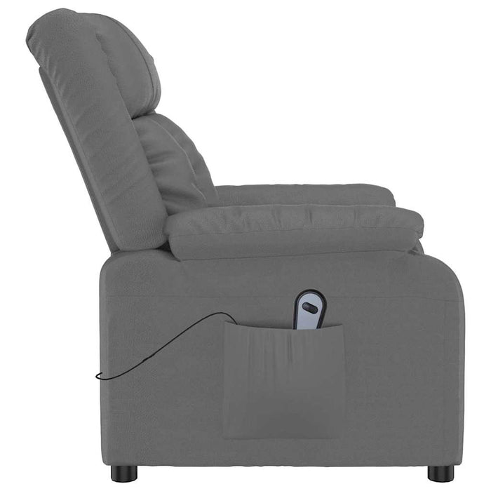 Fotoliu rabatabil electric, gri, piele ecologică WALTI