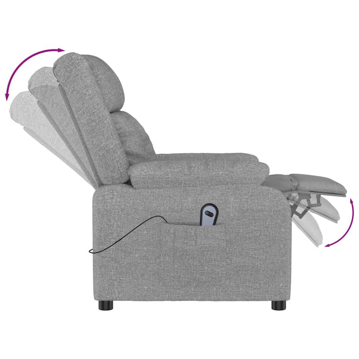 Fotoliu rabatabil electric, gri deschis, textil - WALTI WALTI