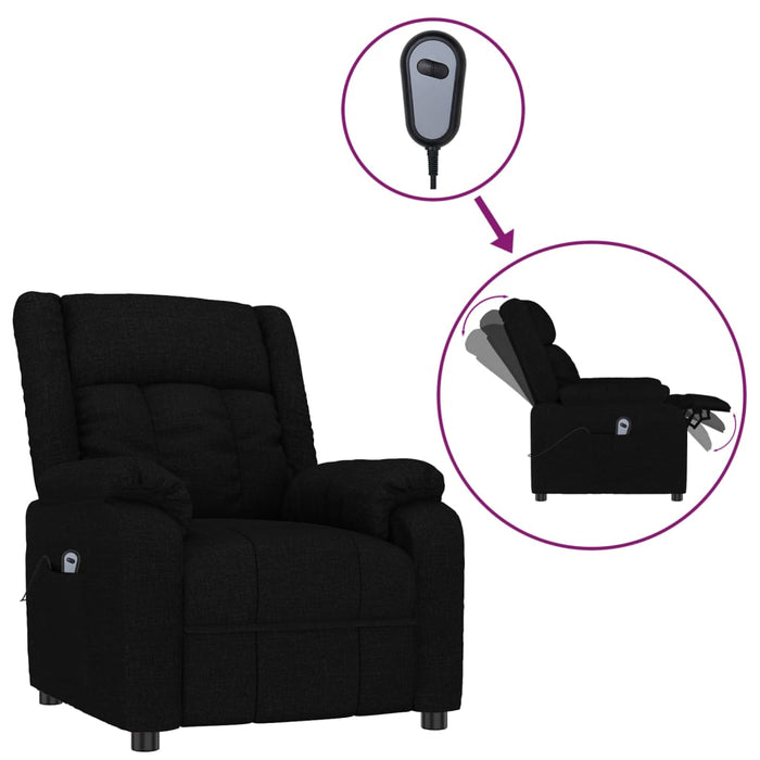 Fotoliu rabatabil electric, negru, material textil - WALTI WALTI