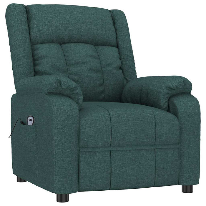 Fotoliu rabatabil electric, verde închis, material textil WALTI