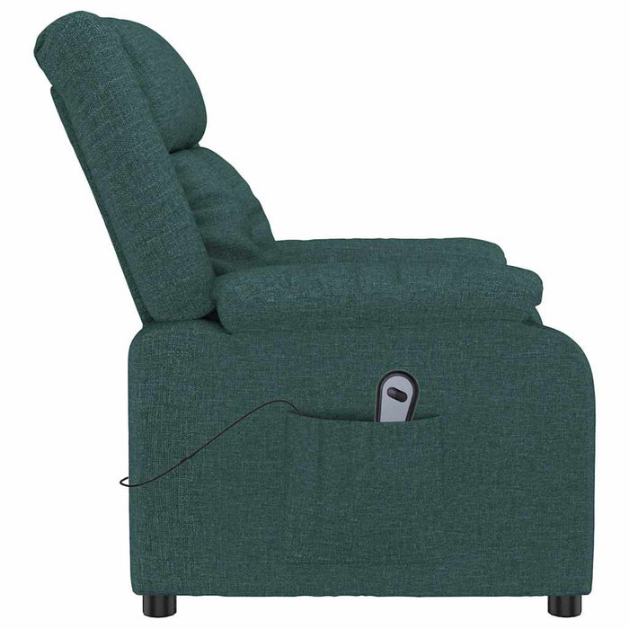 Fotoliu rabatabil electric, verde închis, material textil WALTI