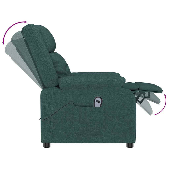 Fotoliu rabatabil electric, verde închis, material textil WALTI