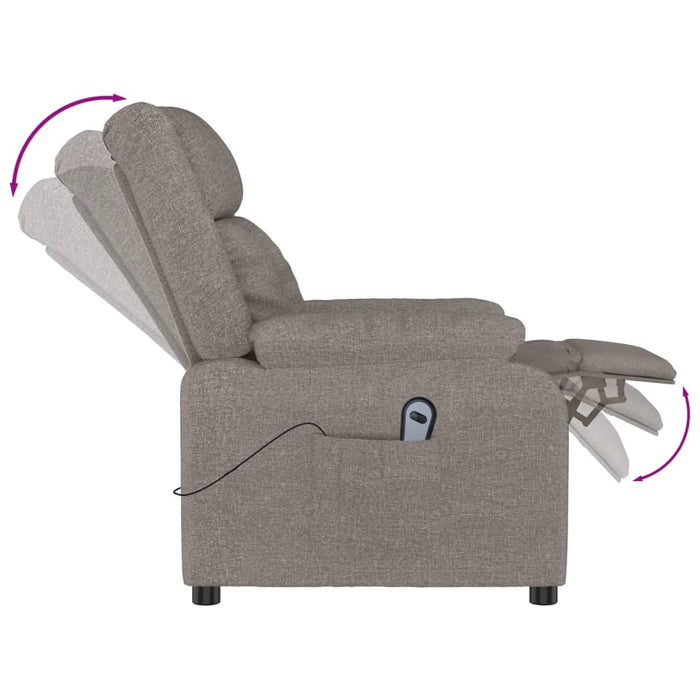 Fotoliu rabatabil electric, gri taupe, material textil - WALTI WALTI
