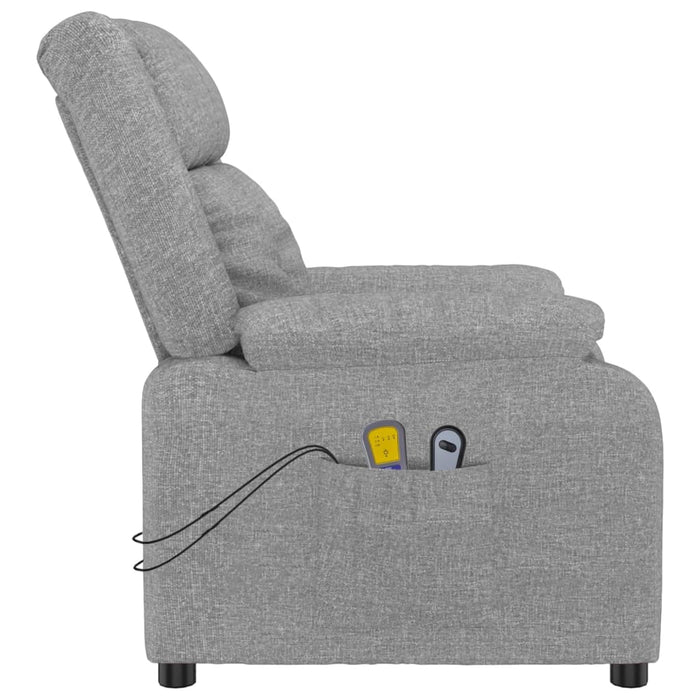 Fotoliu de masaj electric rabatabil, gri deschis, textil - WALTI WALTI