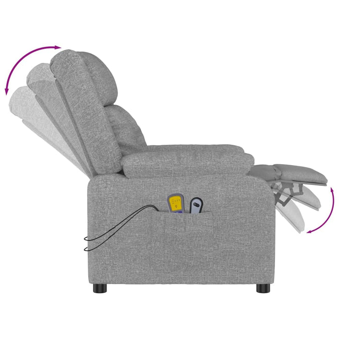 Fotoliu de masaj electric rabatabil, gri deschis, textil - WALTI WALTI