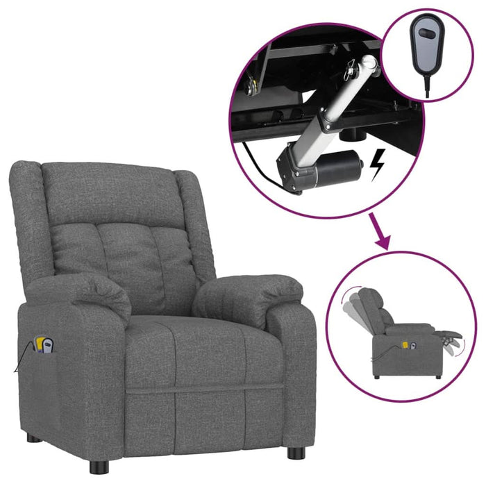 Fotoliu de masaj electric rabatabil, gri închis, textil - WALTI WALTI
