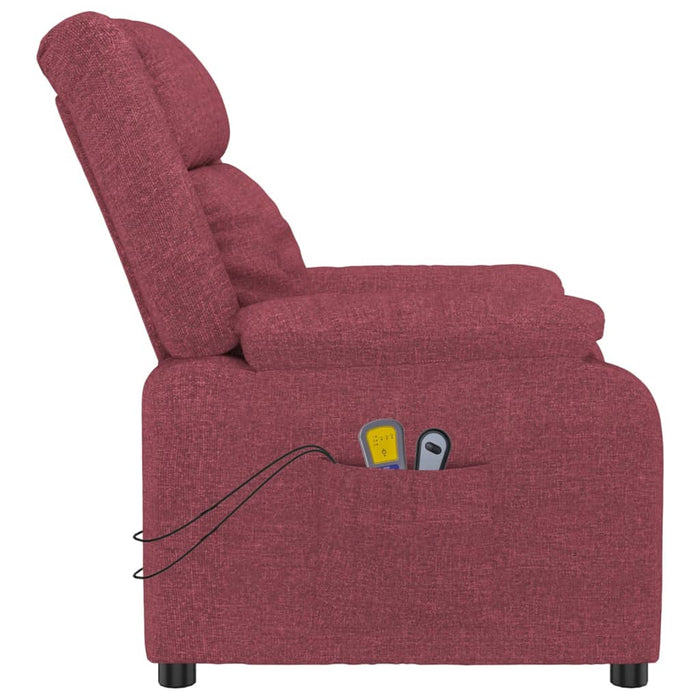 Fotoliu de masaj electric rabatabil, roșu vin, textil WALTI