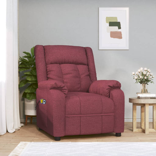 Fotoliu de masaj electric rabatabil, roșu vin, textil - WALTI WALTI