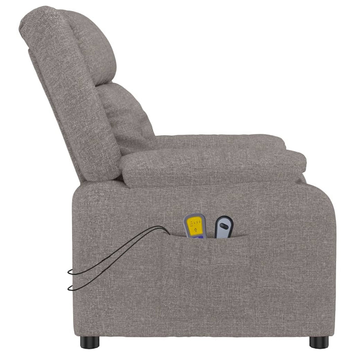 Fotoliu de masaj electric rabatabil, gri taupe, textil WALTI