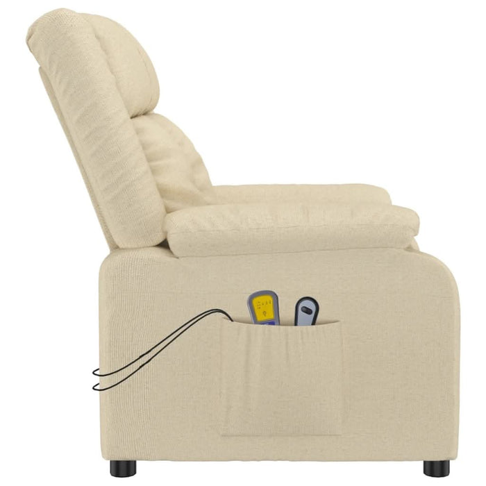 Fotoliu de masaj electric rabatabil, crem, textil - WALTI WALTI