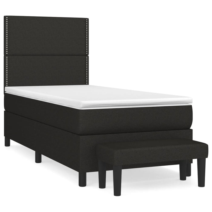 Pat box spring cu saltea, negru, 80x200 cm, textil - WALTI WALTI
