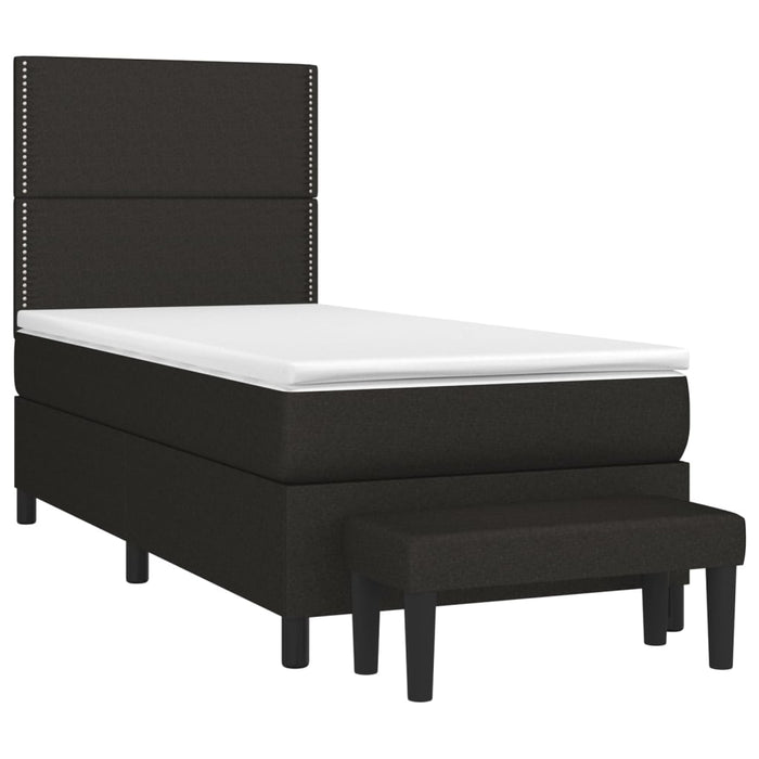 Pat box spring cu saltea, negru, 80x200 cm, textil - WALTI WALTI