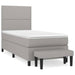 Pat box spring cu saltea, gri deschis, 90x190 cm, textil - WALTI WALTI