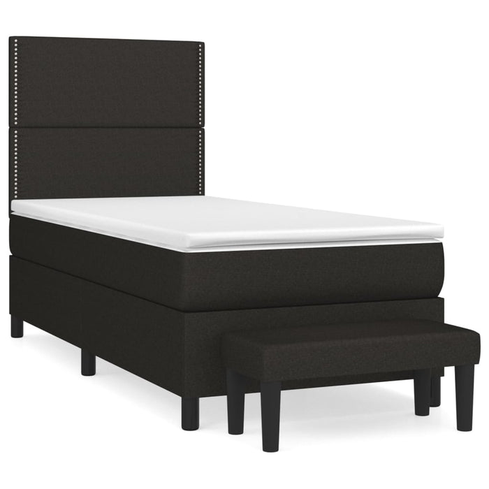 Pat box spring cu saltea, negru, 90x190 cm, textil - WALTI WALTI