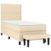 Pat box spring cu saltea, crem, 90x190 cm, textil - WALTI WALTI