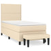Pat box spring cu saltea, crem, 90x200 cm, textil - WALTI WALTI