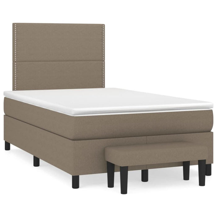 Pat box spring cu saltea, gri taupe, 120x200 cm, textil - WALTI WALTI