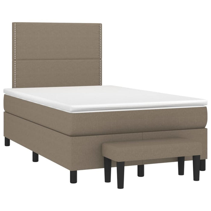 Pat box spring cu saltea, gri taupe, 120x200 cm, textil - WALTI WALTI