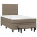 Pat box spring cu saltea, gri taupe, 120x200 cm, textil - WALTI WALTI