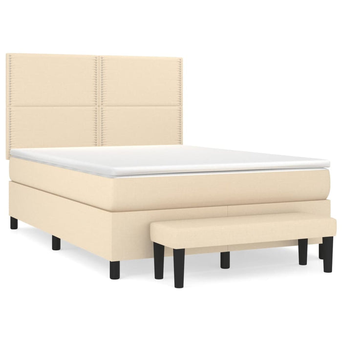 Pat continental cu saltea, crem, 140x200 cm, material textil - WALTI WALTI