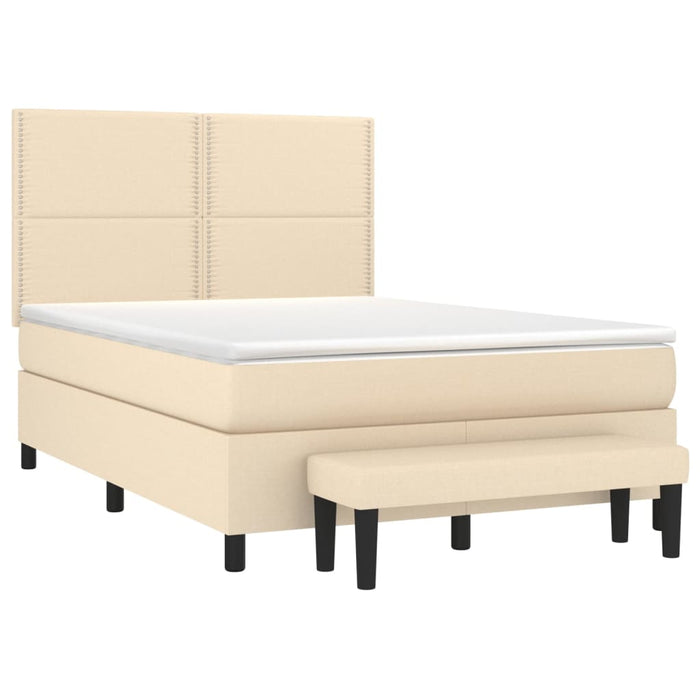 Pat continental cu saltea, crem, 140x200 cm, material textil - WALTI WALTI