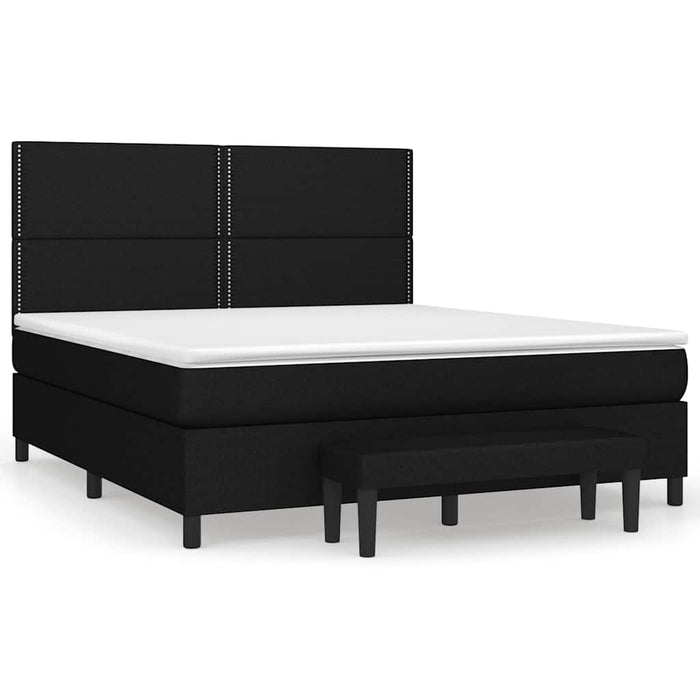 Pat box spring cu saltea, negru, 180x200 cm, catifea - WALTI WALTI