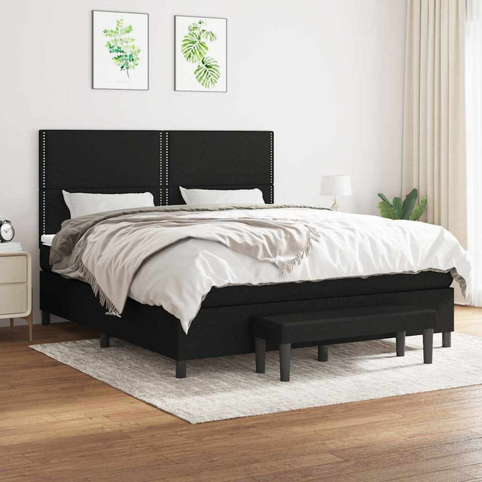 Pat box spring cu saltea, negru, 180x200 cm, catifea - WALTI WALTI