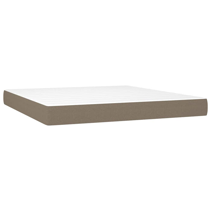 Pat continental cu saltea, gri taupe, 180x200 cm, textil - WALTI WALTI