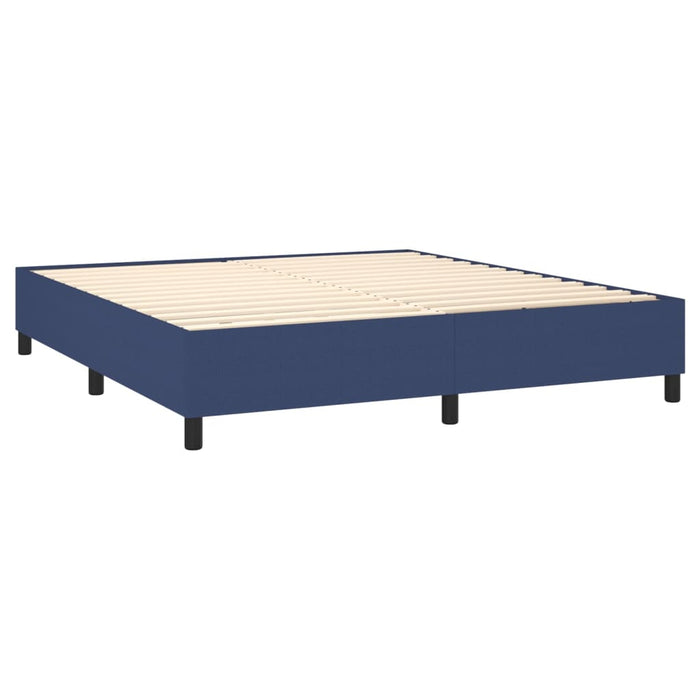 Pat box spring cu saltea, albastru, 180x200 cm, material textil - WALTI WALTI