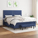 Pat box spring cu saltea, albastru, 180x200 cm, material textil - WALTI WALTI