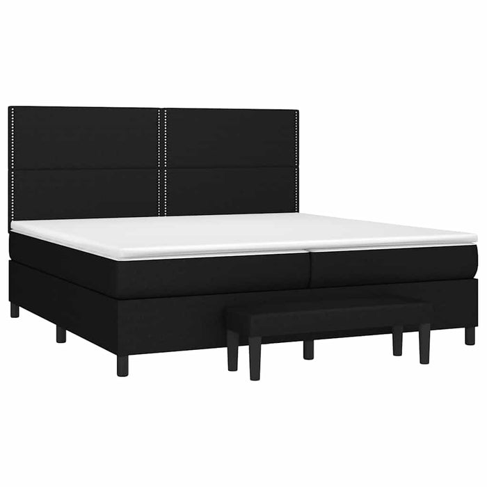 Pat box spring cu saltea, negru, 200x200 cm, textil - WALTI WALTI