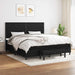 Pat box spring cu saltea, negru, 200x200 cm, textil - WALTI WALTI