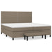 Pat box spring cu saltea, gri taupe, 200x200 cm, textil - WALTI WALTI