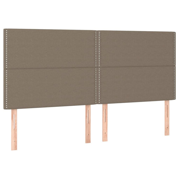 Pat box spring cu saltea, gri taupe, 200x200 cm, textil - WALTI WALTI