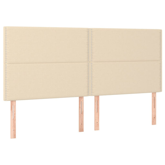 Pat box spring cu saltea, crem, 200x200 cm, textil WALTI