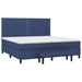 Pat box spring cu saltea, albastru, 200x200 cm, textil - WALTI WALTI