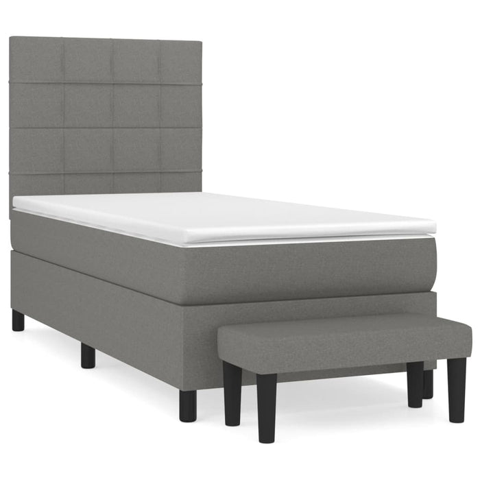 Pat box spring cu saltea, gri închis, 80x200 cm, textil - WALTI WALTI