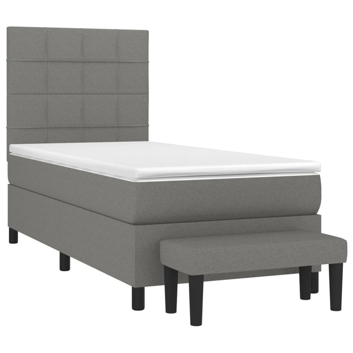 Pat box spring cu saltea, gri închis, 80x200 cm, textil - WALTI WALTI
