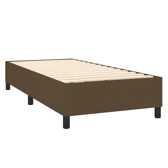 Pat box spring cu saltea, maro închis, 80x200 cm, textil WALTI