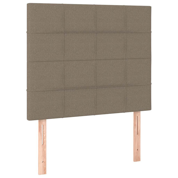 Pat box spring cu saltea, gri taupe, 90x190 cm, textil - WALTI WALTI