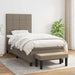 Pat box spring cu saltea, gri taupe, 90x190 cm, textil - WALTI WALTI