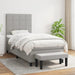Pat box spring cu saltea, gri deschis, 90x200 cm, textil - WALTI WALTI