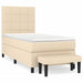 Pat box spring cu saltea, crem, 90x200 cm, textil - WALTI WALTI