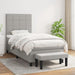 Pat box spring cu saltea, gri deschis, 100x200 cm, textil - WALTI WALTI
