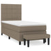 Pat box spring cu saltea, gri taupe, 100x200 cm, textil - WALTI WALTI
