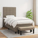 Pat box spring cu saltea, gri taupe, 100x200 cm, textil - WALTI WALTI