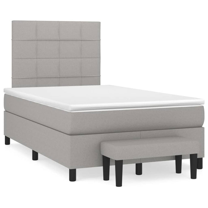 Pat continental cu saltea, gri deschis, 120x200 cm, textil - WALTI WALTI