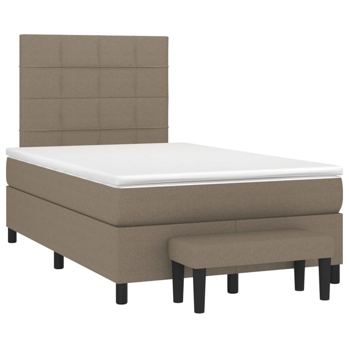 Pat box spring cu saltea, gri taupe, 120x200 cm, textil - WALTI WALTI